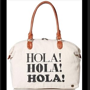 Billabong Washed Natural Canvas HOLA Bali Bliss Weekender Tote Bag